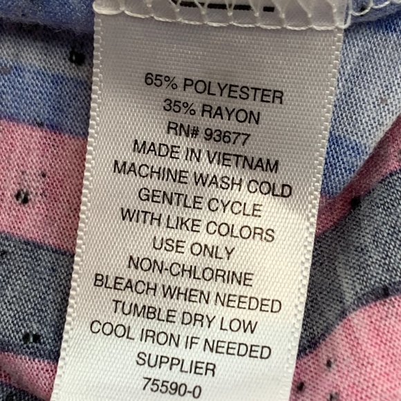 a.n.a. A Approach Striped Top Medium Shark Bite Scoop Neck Sleeveless Soft Flowy - Picture 5 of 13